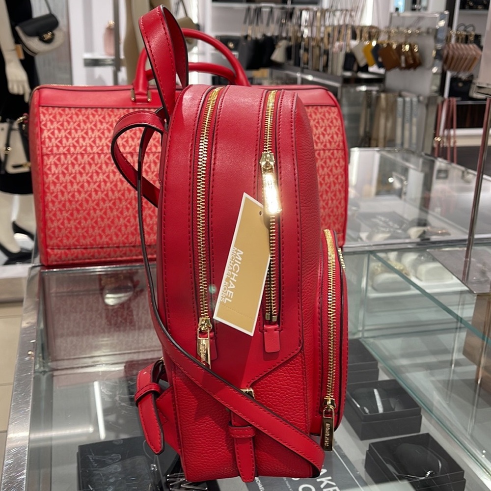 Michael Kors Jaycee Medium Pebbled Leather Backpack
Bright Red
NWT - Picture 5 of 16